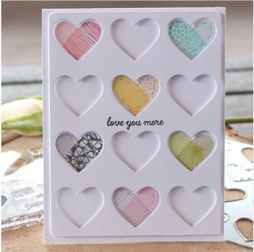 Love Background Metal Cutting Dies Scrapbooking Die Cut Heartshaped ...