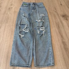 Empyre Y2K Baggy Skater Jeans Size 5 Blue Denim Alt Grunge Gothic 90s Straight
