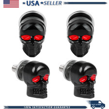 Skull License Plate Screw Kit 4-piece Anti-theft Fasteners Bolt Covcolor Black