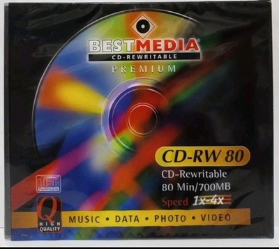 BEST MEDIA (PREMIUM CD-RW) 80 min, 700 MB, Wiederbeschreibbar, Neu 4 Stück