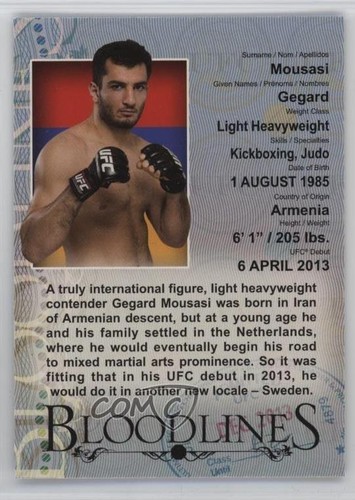 Gegard Mousasi #BL-GM 2013 Topps UFC Bloodlines Bloodlines card