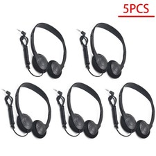 5PCS Wired Stereo Headphones 3.5mm Adjustable Headset for PC Laptop