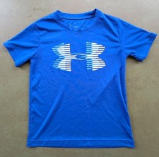 Under Armour Blue Tech Big Logo Short-Sleeve Shirt Size 5 Boys