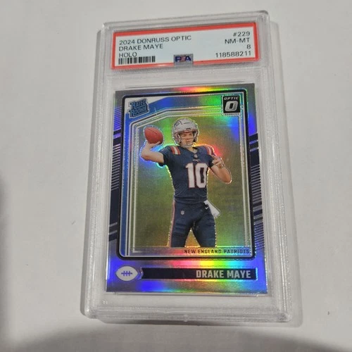 2024 Panini Donruss Optic Silver Holo Prizm Drake Maye PSA 8 #229 RC