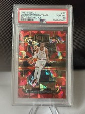 2023-24 Panini Select - Victor Wembanyama #87 Red Cracked Ice Prizm PSA 10