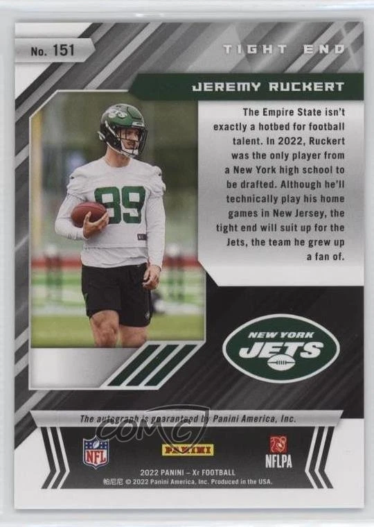 2022 Panini XR Rookies Purple Auto /10 Jeremy Ruckert #151 Rookie Auto RC - Image 2 of 2