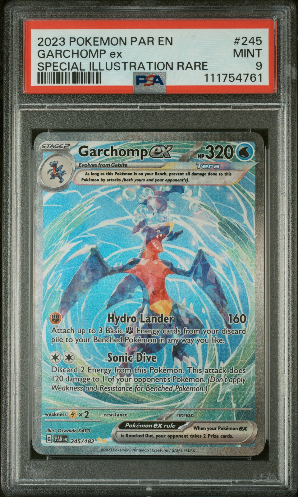 2023 POKEMON PAR EN-PARADOX RIFT SPECIAL ILLUSTRATION RARE GARCHOMP EX PSA 9