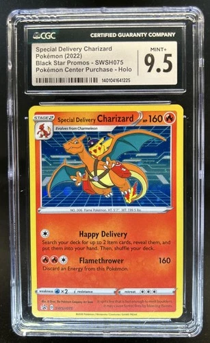 Pokemon SWSH Black Star Promos Special Delivery Charizard 2022 #SWSH075 CGC 9.5