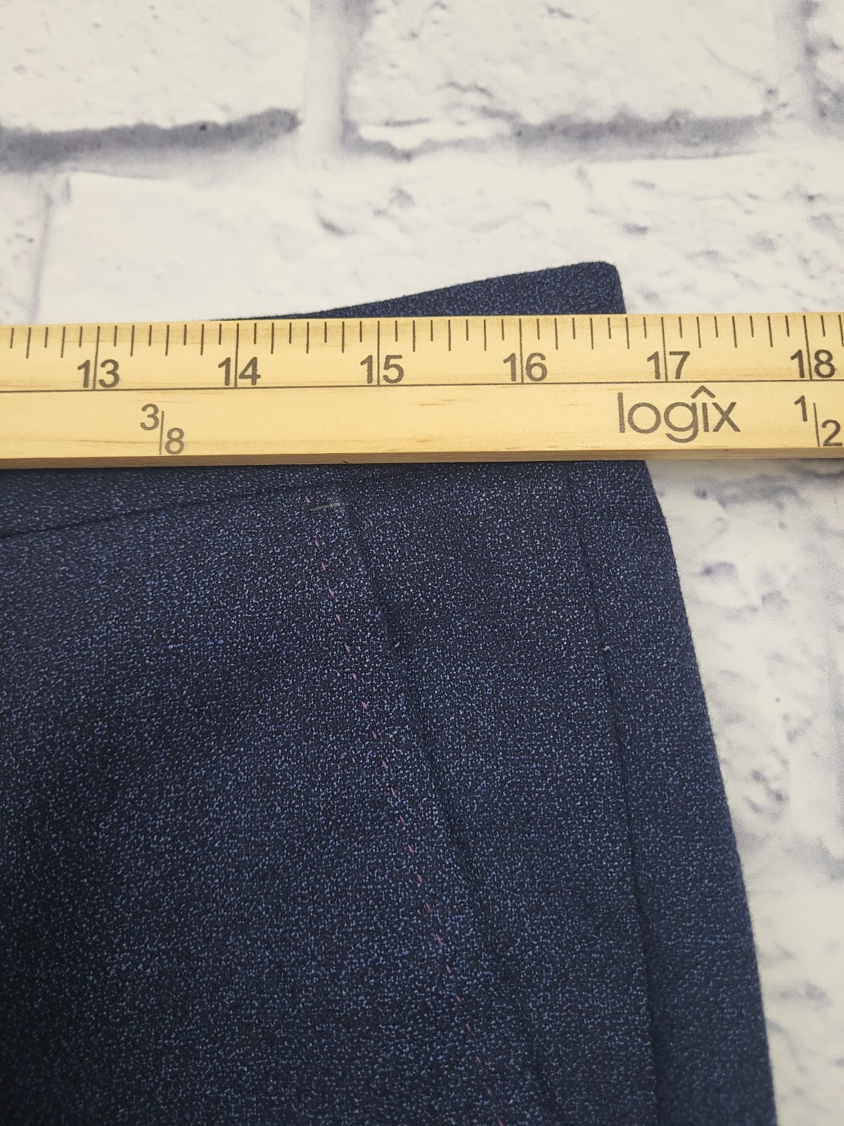 Ted Baker Pants Navy Blue Solid Flat Front Polyes… - image 11