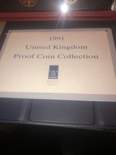 1991 ROYAL MINT COIN SET: SEVEN PROOF COINS IN RED DELUXE LEATHER CASE: + Cert: