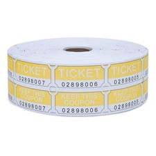 Raffle Tickets Double Roll 2000 Tickets Consecutively Numbered 50/50 Raffle