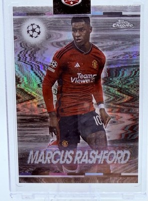 2023-24 Topps Chrome UEFA Marcus Rashford White Noise Manchester United SSP
