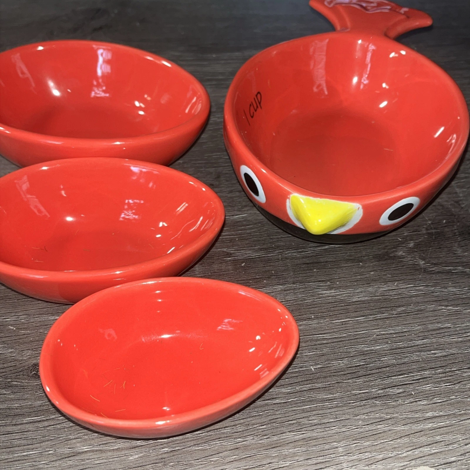 Ganz Cardinal Red Bird Ceramic Nested Measuring Cups-4 Piece Set-Gifting