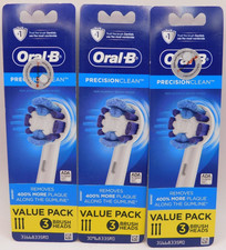 3PK Oral B Precision Clean Replacement Brush Heads, 3 Heads EACH New Sealed