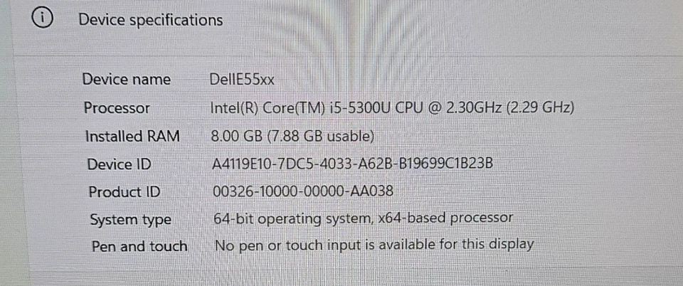 Dell Latitude E5550 · i5-5300U · 8GB · 238GB, photo 4 of 5