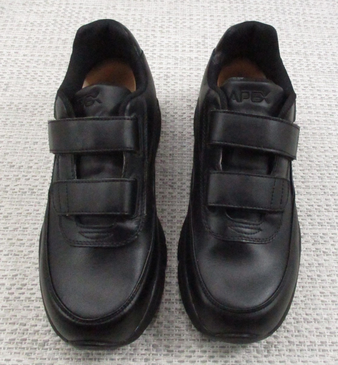 Apex Walking Shoes Mens Size 8 Black X920 Wide Hook Loop Sli