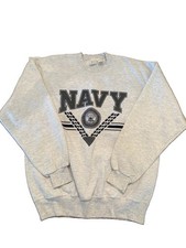 Vintage US NAVY Gray sweatsuit Size L Shirt And XL Pants MILITARY Made In USA