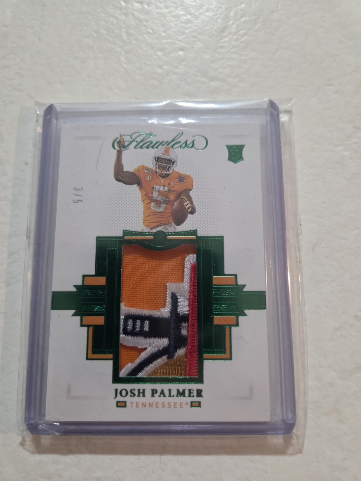 Josh Palmer Panini Flawless Collegiate Rookie Patches #RP25 Brand Logo