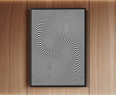 3D Spiral Illusion Hypnotic Optical Art Trippy Black White Wall DecorPoster24x36