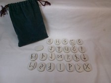 Set of 25 Elder Futhark Rune Stones in Drawstring Bag