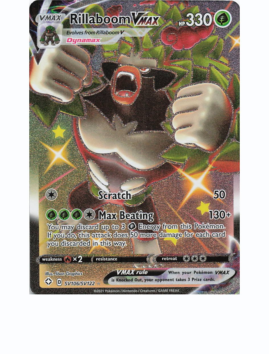 RILLABOOM VMAX SV106/SV122 Holo SHINING FATES SHINY VAULT Pokemon Holo NM