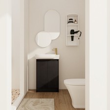23" Freestanding Bathroom Vanity with Sink and Storage Rack, Soft Close Doors