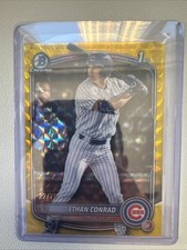 ETHAN CONRAD 2025 BOWMAN CHROME DRAFT 1ST YELLOW GEOMETRIC CUBS /75 Q4060