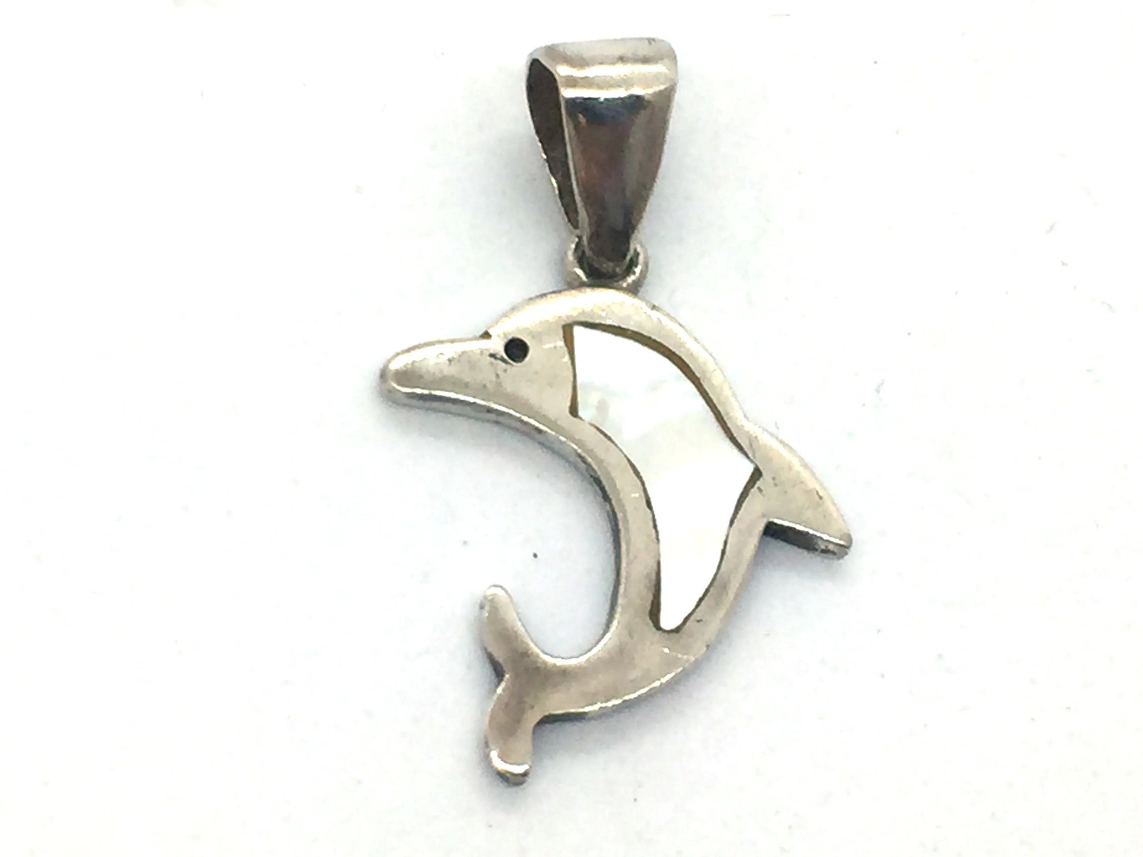 925 Solid Sterling Silver Dolphin Charm Pendant - image 1