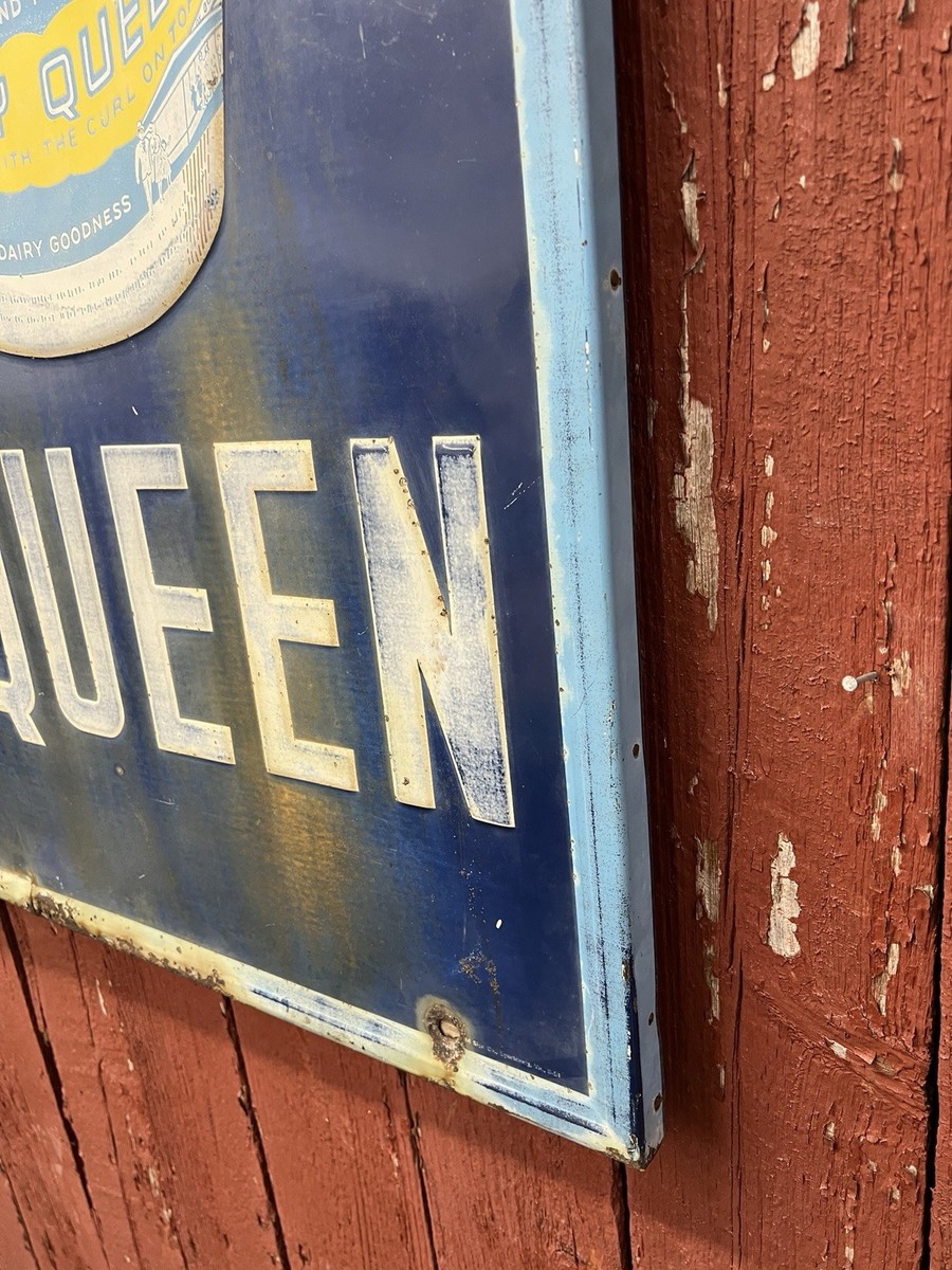 1954 Dairy Queen antique Original Embossed 45” By 45” Sign From