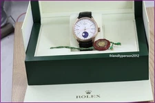 Rolex CELLINI MOONPHASE Ref 50535  39mm 18K Rose Gold White Dial Men's Automatic