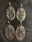 4Pcs Excellent Tibetan Silver *Bodhisattva & Dragon Relief* Pendants