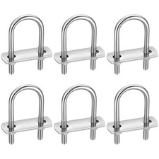 6 Pack Round U-bolts Stainless Steel U-bolts With Frame Plates And Nuts 1... 6 Pack Round U-bolts Stainless Steel U-bolts With Frame Plates And Nuts 1...