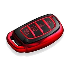 Key Fob Cover Soft TPU Full Protection Key Case Compatible with Hyundai Red