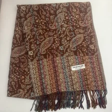 Women Paisley Scarf Pashmina Shawl Wrap Reversible Neck Scarf Stole Fringe 70x27