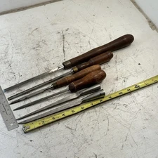 LOT OF 6 Vintage ASSORTED L&I J. White Barton CARVING Gouging CHISELS As Found
