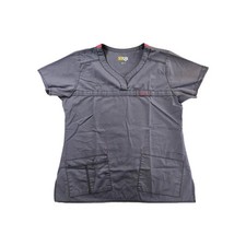 WonderWink Womens Size Medium WonderFlex Scrub Top Gray 6208 Medical