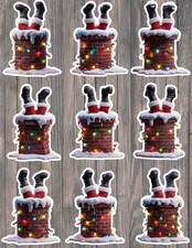 Santa In Chimney Die Cut Vinyl Stickers Scrapbooking Laptop Waterbottle