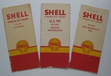 SHELL OIL Finger-Tip Tour Guide Booklets 1947-1949 California Oregon Washington