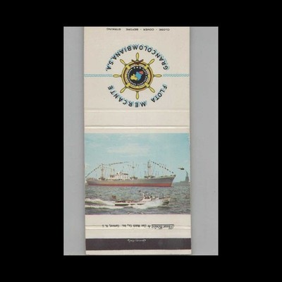 Matchbook Cover Ship Line Flota Merchante Gran Columbiana