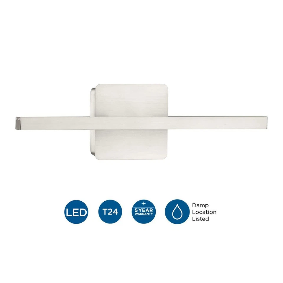 Barra de baño LED Progress Lighting P300448-CS fase 5 16" W - negra Foto 2 de 4