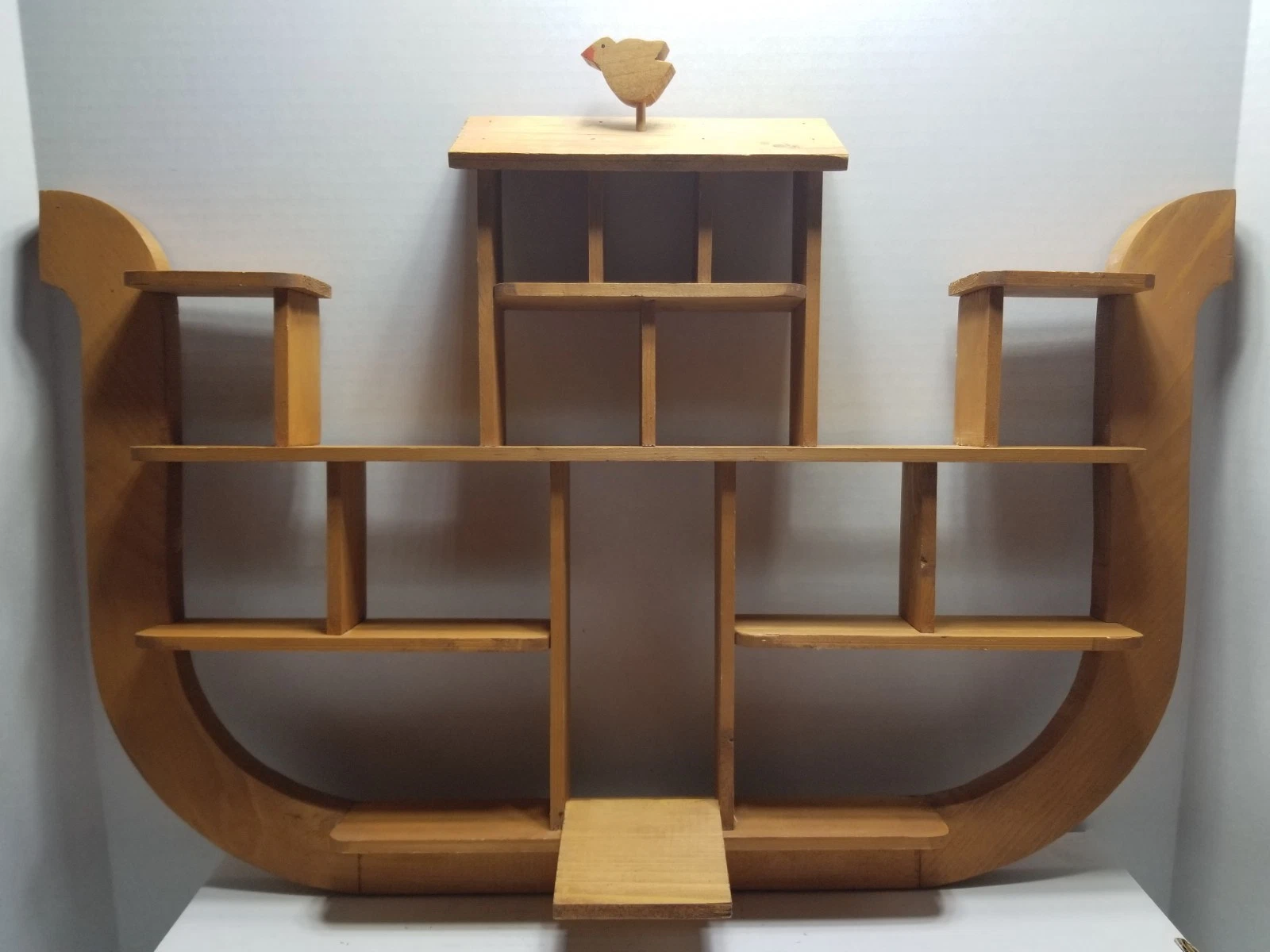 Noah's Ark Hanging Wall Shelf Trinket Curio Animal Collection Wood Display 23" L