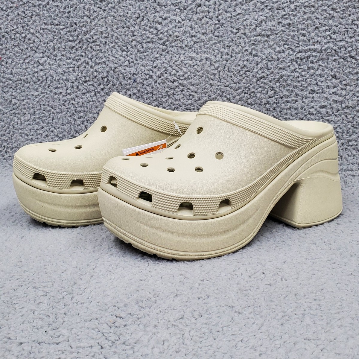 Crocs NWT Chunky Bone Beige Siren Clogs Platform Mules Men\'s Sz 11 Casual Y2K Crocs Classic Mega Crush Clog Ivory Bone Men Unisex Platform  main image 2