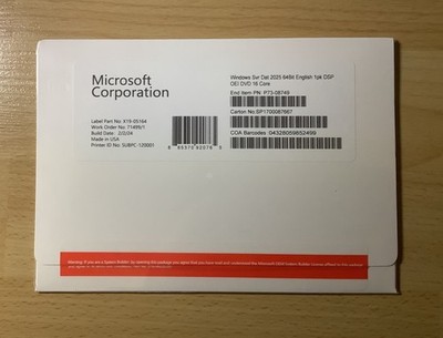 3x Windows Server 2025 Datacenter DVD 16Core (NEU / OVP)
