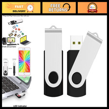 64GB USB Flash Drive 2-Pack, Foldable Thumb Drive with Lanyard, Portable Memory