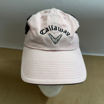 Callaway Golf Baseball Cap Pink Black Mesh Adjustable Rhinestone Logo