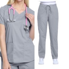 Scrubstar Women's Size 3XL Core Essentials Gray Scrub set pants and top NWT