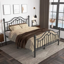 Queen Bed Frame with Headboard and Footboard Modern Metal Platform Bed Frame
