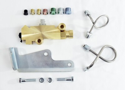 GM proportioning valve kit disc front drum rear mounting bracket ss lines pv2