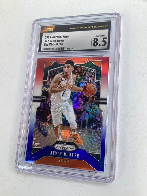 2019-2020 Panini Prizm #67 Devin Booker Prizm /49 PSA 8.5 minty (B2)