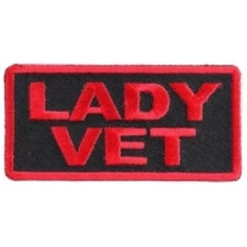 Lady Vet Iron On Patch 3" x 1.5" 